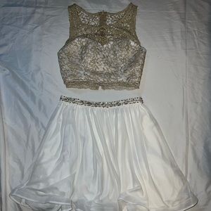 Mini Skirt & Lace Crop Top Set